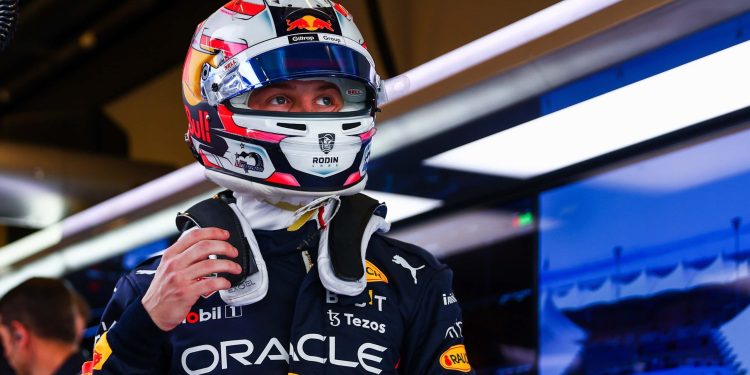 Liam Lawson in Formula 1 pit garage