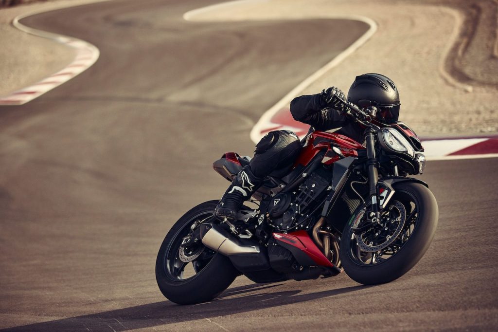 Triumph Street Triple on racetrack