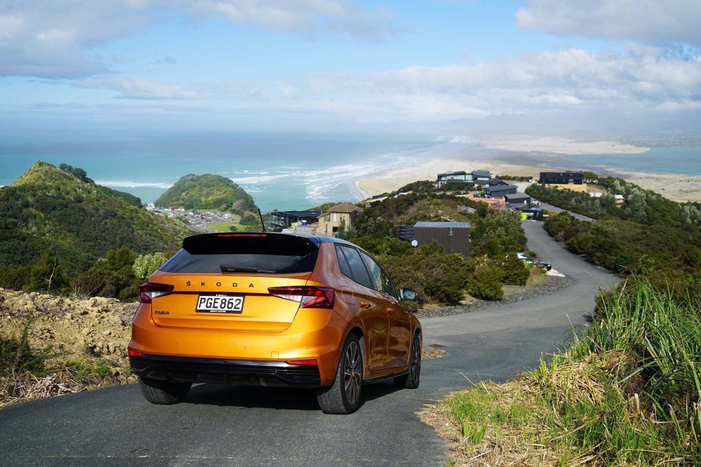 Skoda Fabia Monte Carlo rear static on hilltop