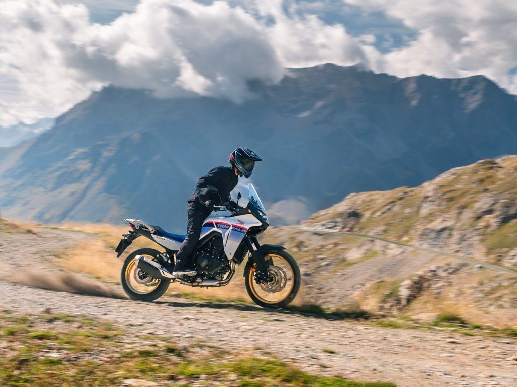 Honda Transalp kicking up dust