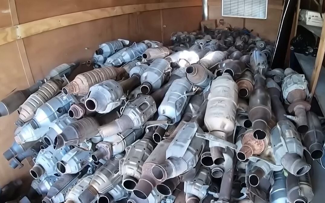 Stolen catalytic converters in shed