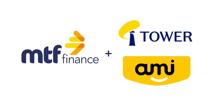 MTF Finance, Tower Insurance and AMI Insurance logos