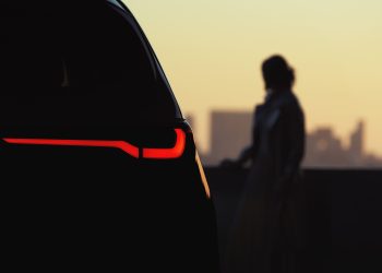 Mazda CX-90 taillight silhouette close up view