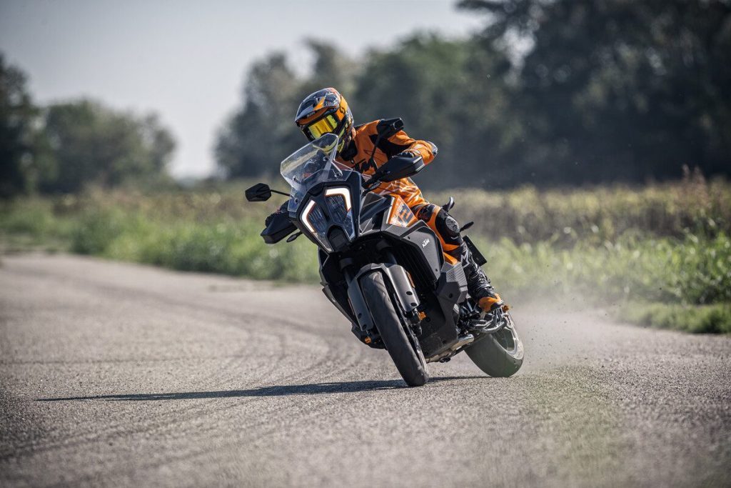 KTM Super Adventure S sliding sideways