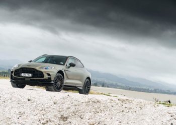 Aston Martin DBX707 on stormy beach