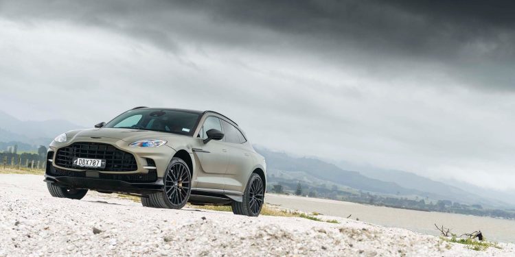 Aston Martin DBX707 on stormy beach