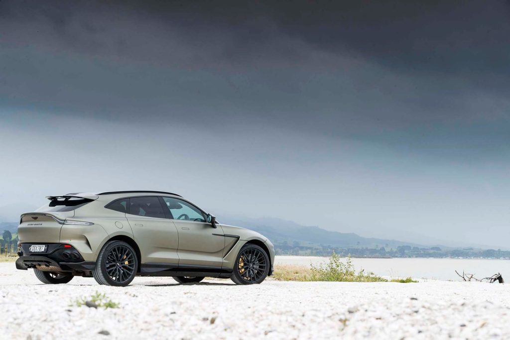 Aston Martin DBX707 parked on beach