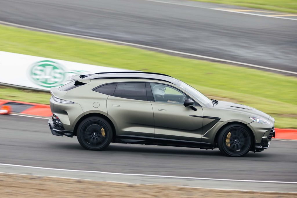 Aston Martin DBX707 going hard on track