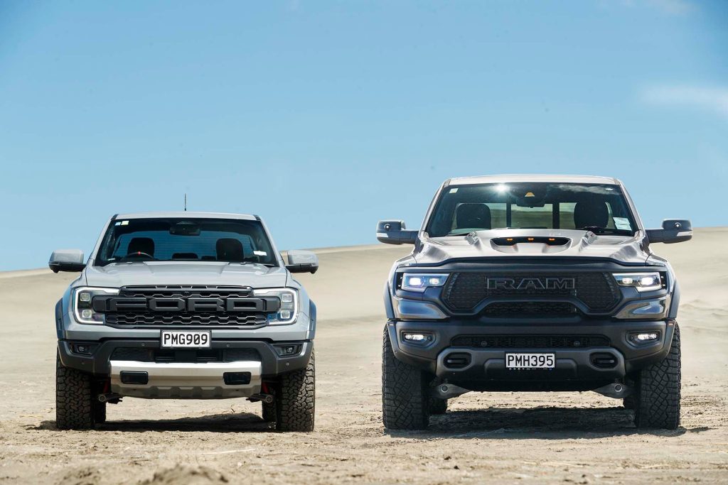 Ford Ranger Raptor vs RAM 1500 TRX side by side