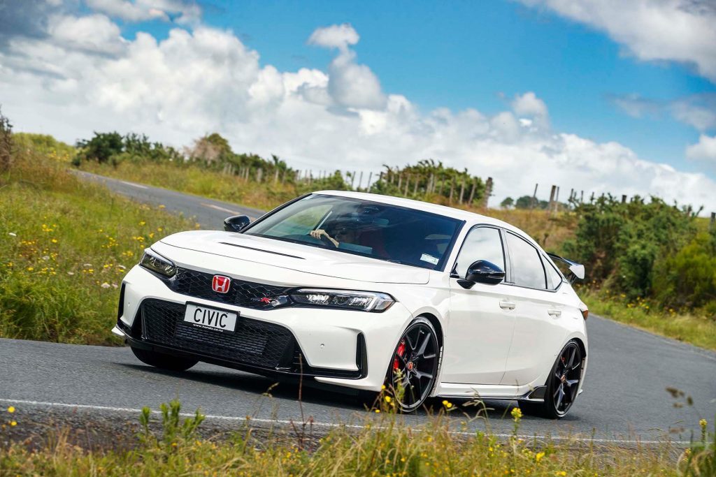 Honda Civic Type R driving around bend