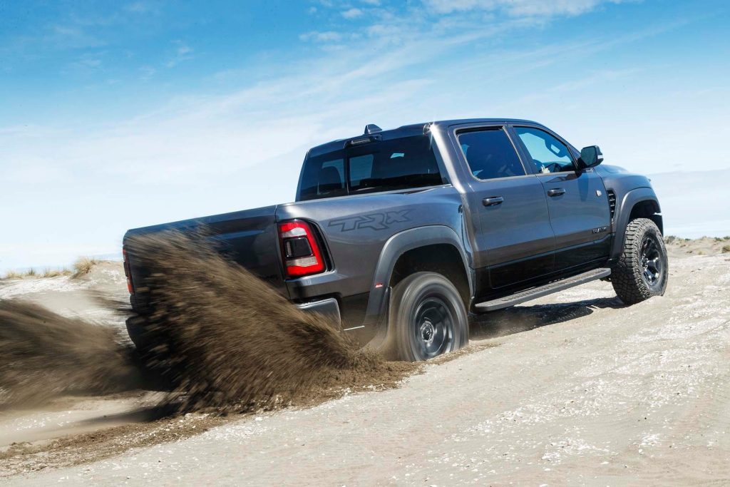 RAM 1500 TRX kicking up sand