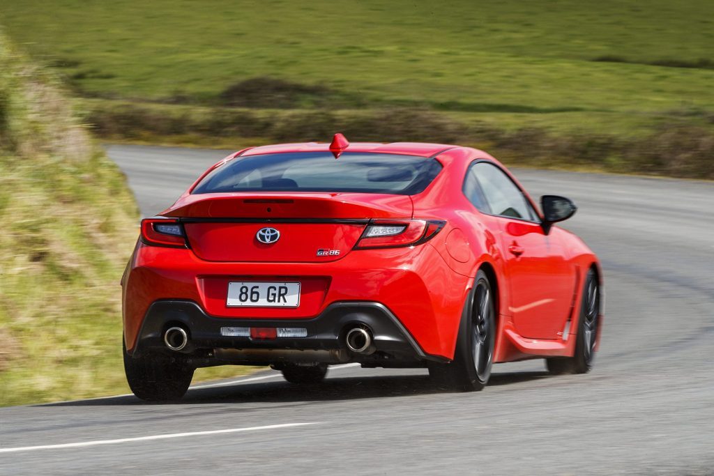 Toyota GR86 rear cornering action