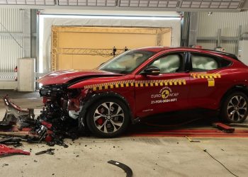 Ford Mustang Mach-e crash test side view