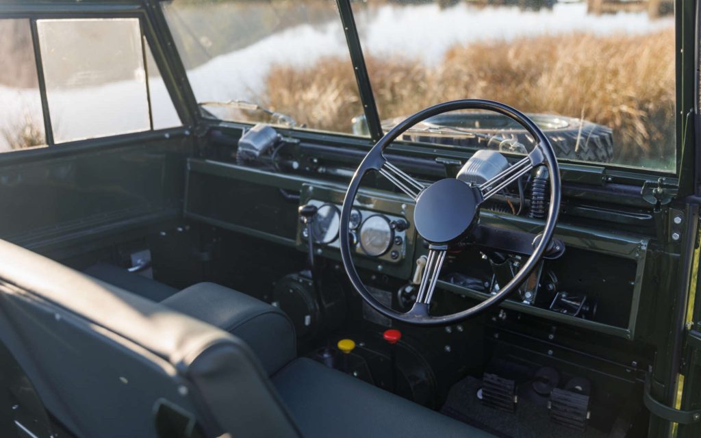 Royal Land Rover Series 1 interior view