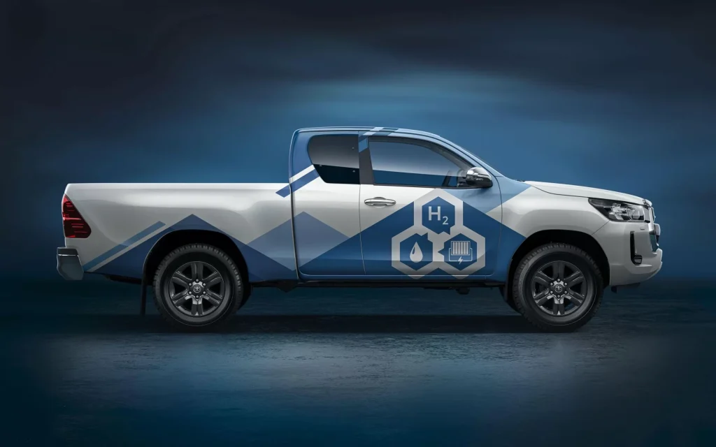 Hydrogen fuel cell Toyota Hilux side view