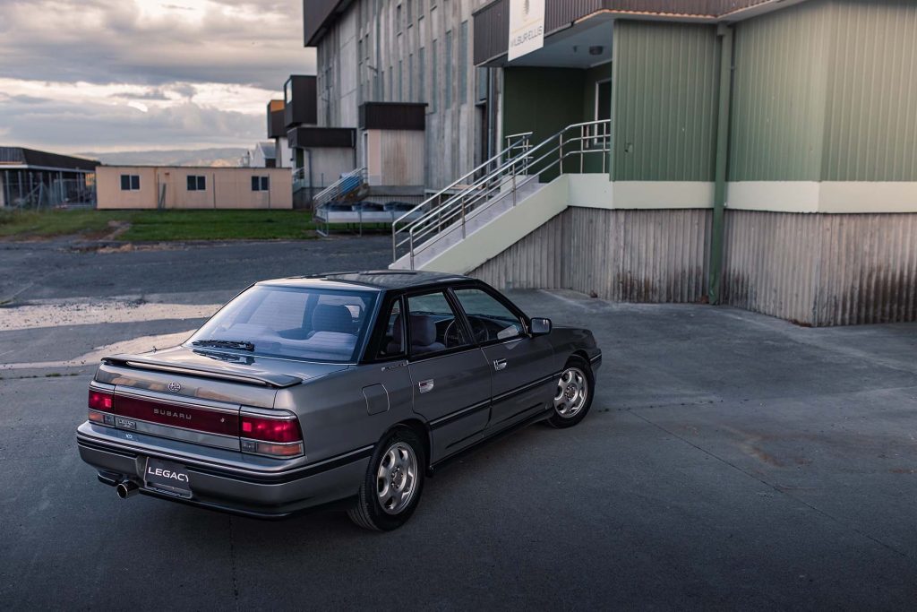 Subaru Legacy RS high rear static in front of factory