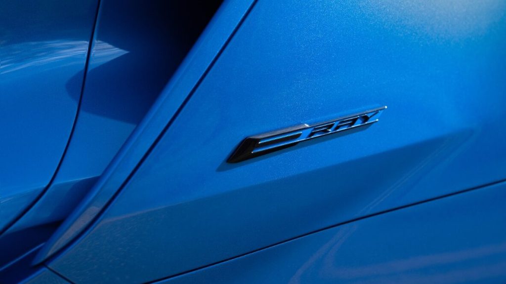Chevrolet Corvette E-Ray badge close up
