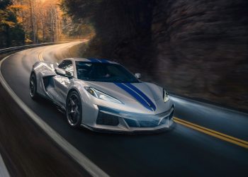 Chevrolet Corvette E-Ray driving on road