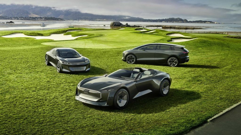 Audi Sphere concepts parked on golf course