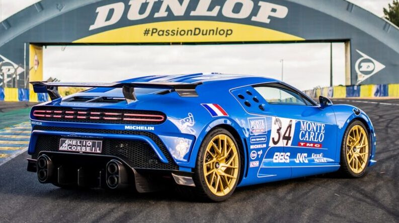 Bugatti Centodieci Le Mans tribute rear three quarter view