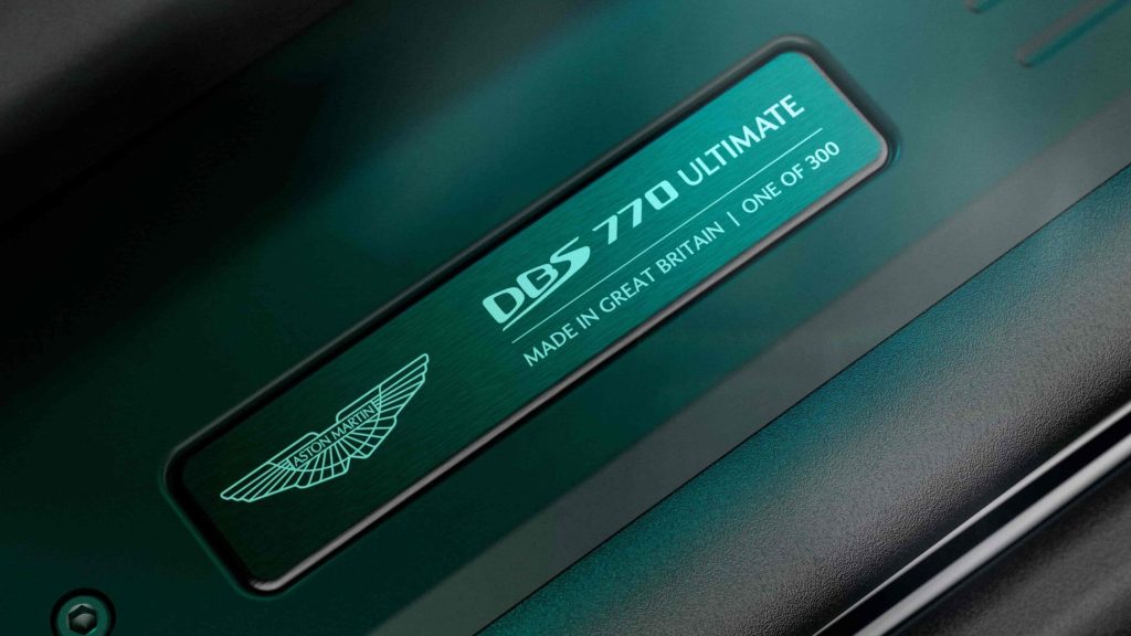 Aston Martin DBS 770 Ultimate number plaque