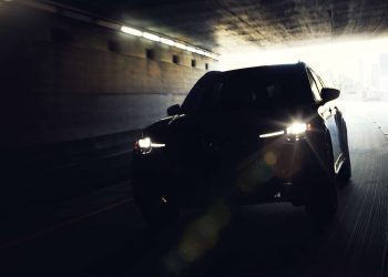 Mazda CX-90 driving through tunnel