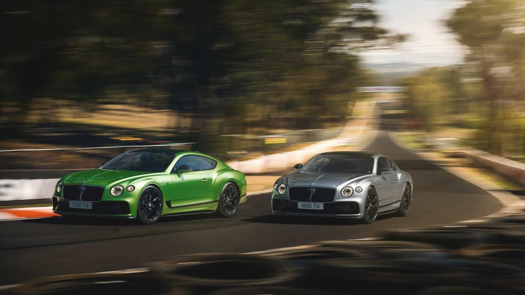 Bentley Continental GT S Bathurst 12 Hour edition green and silver on track