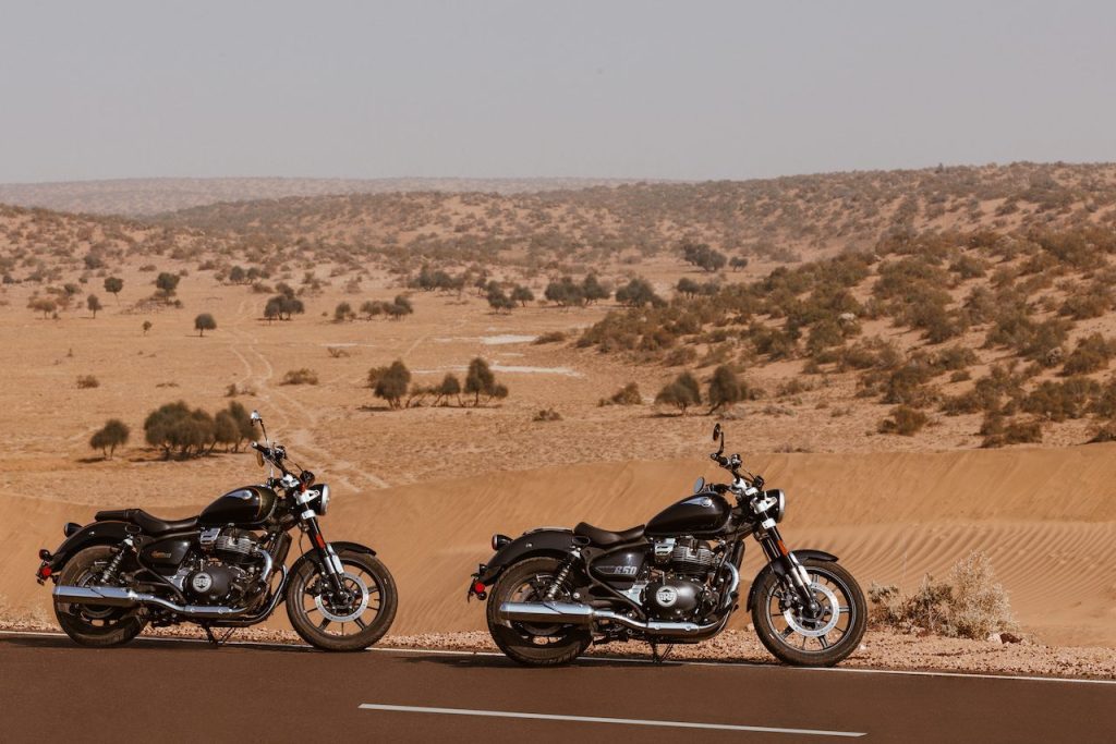 Royal Enfield Super Meteor 650 in desert