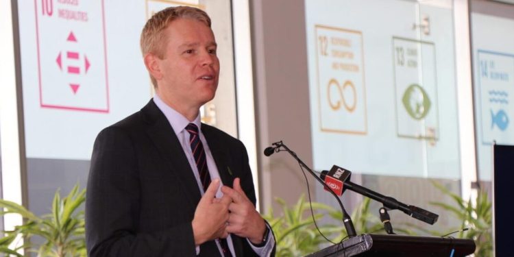 Chris Hipkins presenting