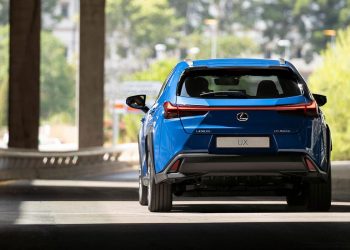 Lexus UX300e rear in tunnel