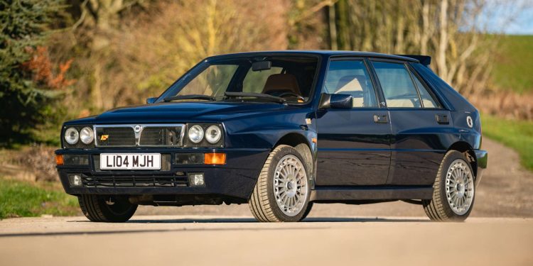 Rowan Atkinson's Lancia Delta Integrale front three quarter view