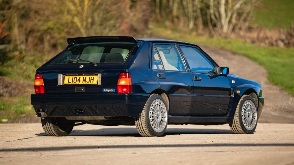 Rowan Atkinson's Lancia Delta Integrale rear three quarter view