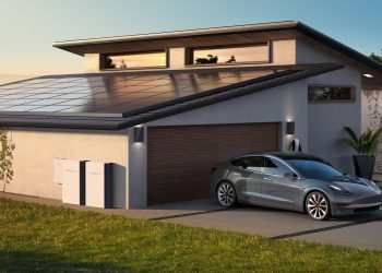 Tesla Model 3 charging at house