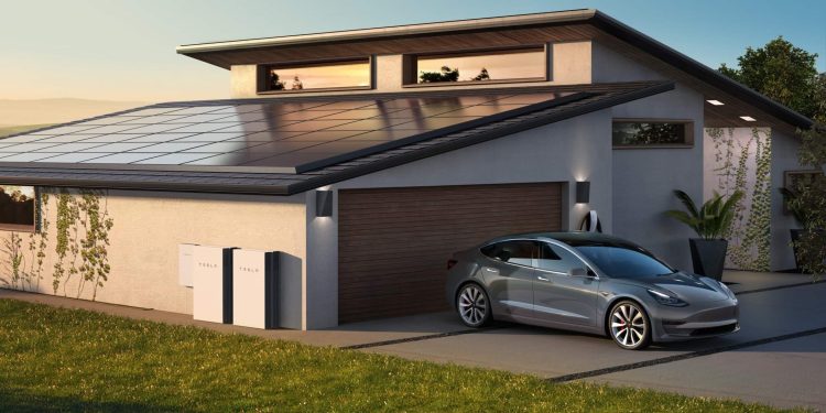 Tesla Model 3 charging at house