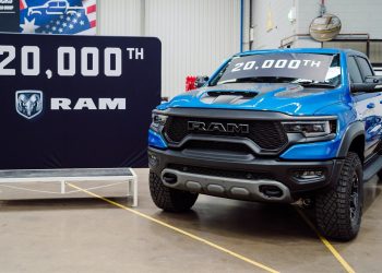 20,000th RAM TRX front three quarter view