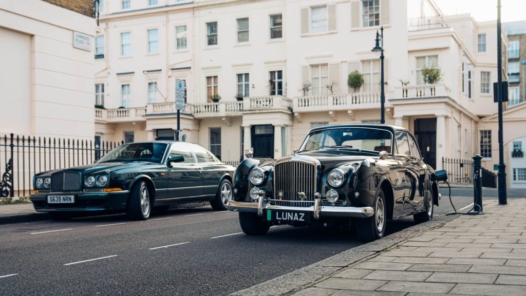 1961 Bentley S2 Continental EV parked while charging