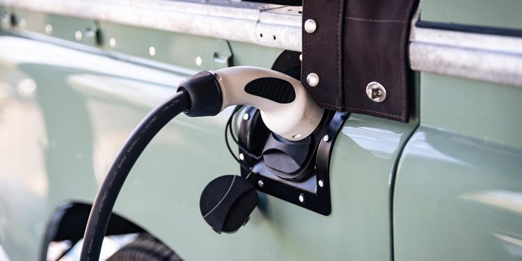 Land Rover Series 2a electric conversion charging plug