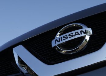 Nissan badge close up