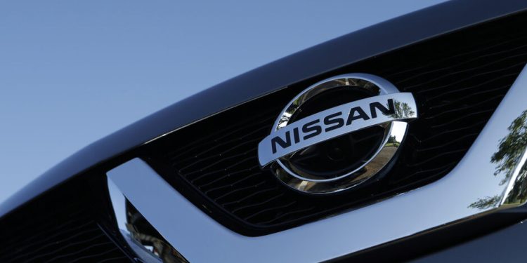 Nissan badge close up
