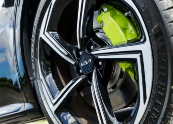 Kia EV6 GT wheel close up view