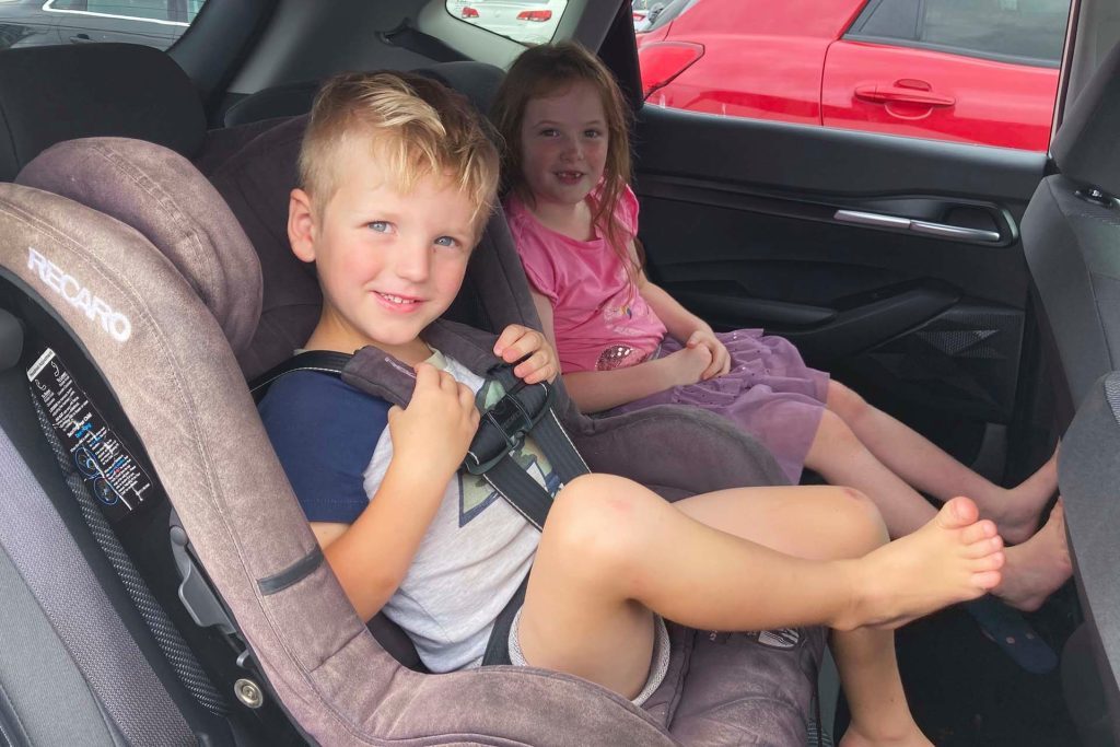 Kia Seltos LX kids in back seat