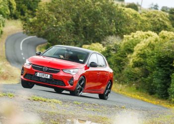 Opel Corsa SRi driving in countryside