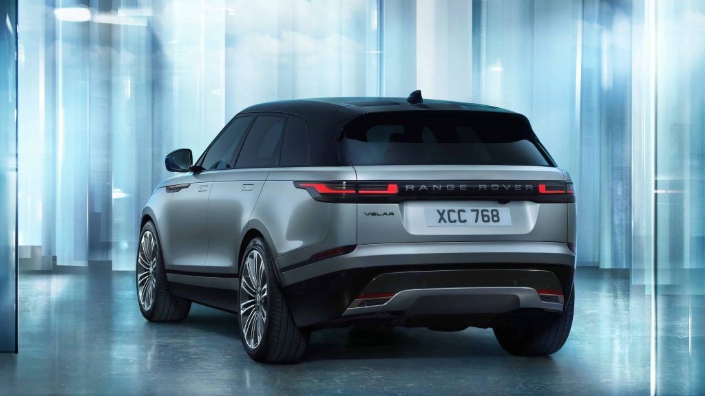 Range Rover Velar rear three quarter view