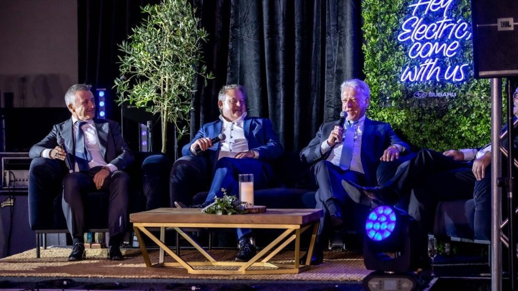 Subaru executives speaking at awards