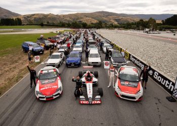 Toyotas on race track