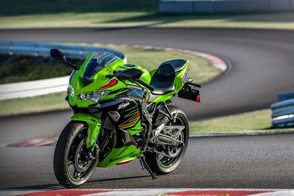 Kawasaki Ninja ZX-4R on race track