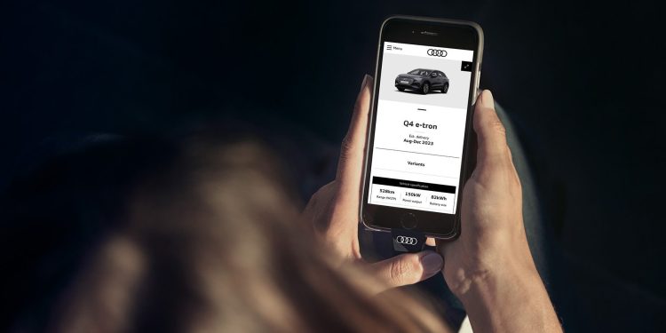 Audi online reservation tool on phone
