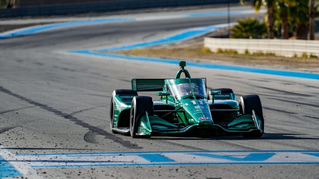 Marcus Armstrong testing IndyCar at Thermal