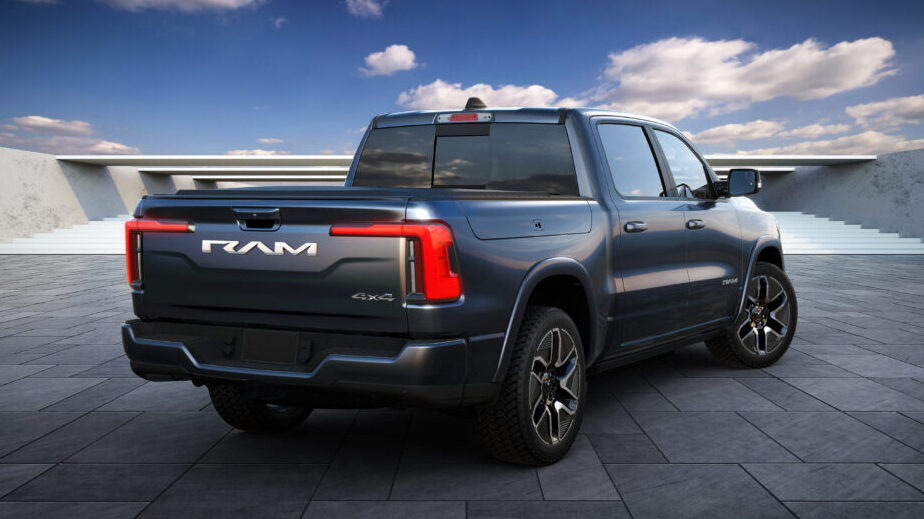 RAM 1500 REV rear three quarter view