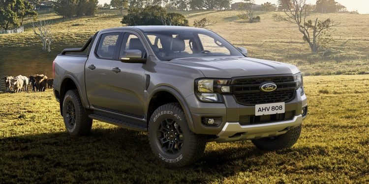 Ford Ranger Tremor parked in field front view